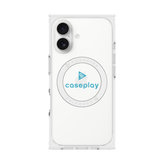 プレミアムスクエアケース with MagSafe［ オリジナル - caseplayロゴ - ライトブルー/D ］