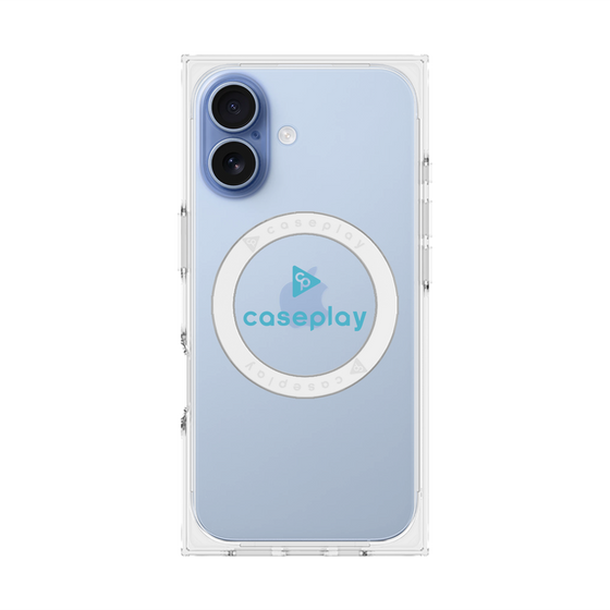 プレミアムスクエアケース with MagSafe［ オリジナル - caseplayロゴ - ライトブルー/D ］