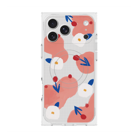 プレミアムスクエアケース with MagSafe［ Mod Deco - オリジナル - フラワー/C ］