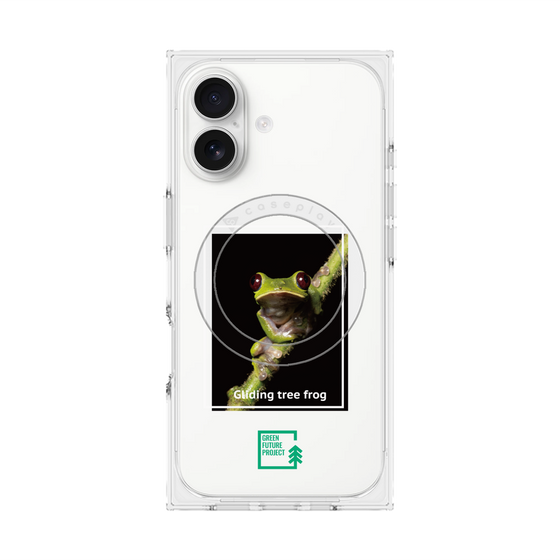 プレミアムスクエアケース with MagSafe［ Green Future Project - Gliding tree frog ］