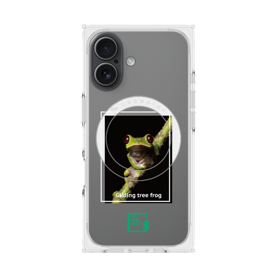 プレミアムスクエアケース with MagSafe［ Green Future Project - Gliding tree frog ］