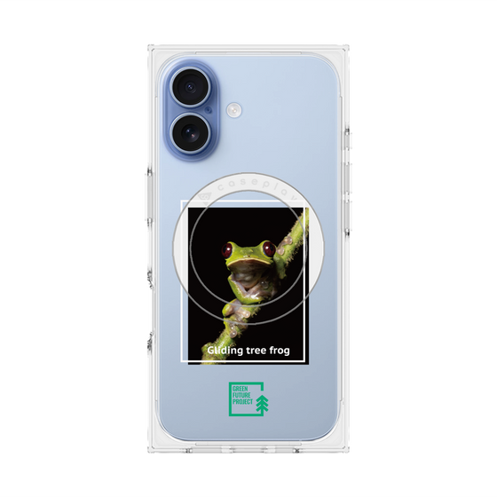 プレミアムスクエアケース with MagSafe［ Green Future Project - Gliding tree frog ］