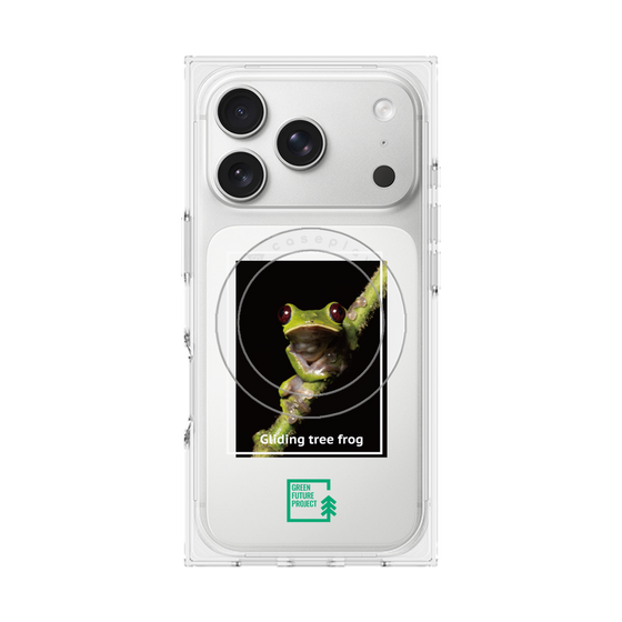 プレミアムスクエアケース with MagSafe［ Green Future Project - Gliding tree frog ］