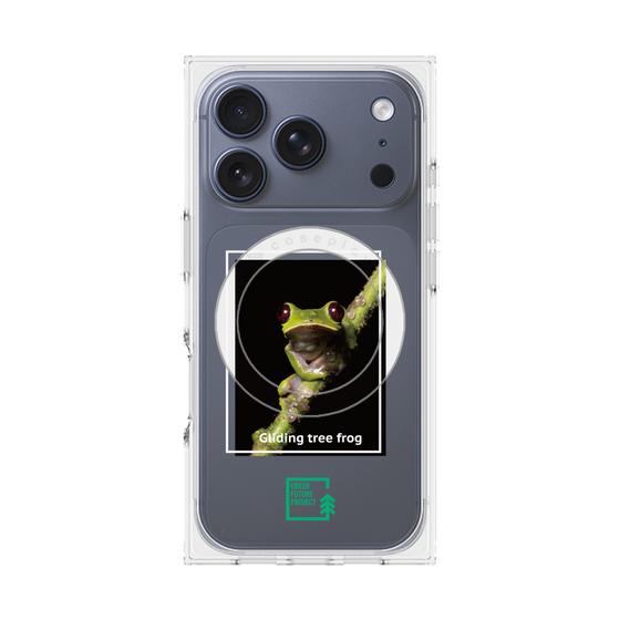 プレミアムスクエアケース with MagSafe［ Green Future Project - Gliding tree frog ］