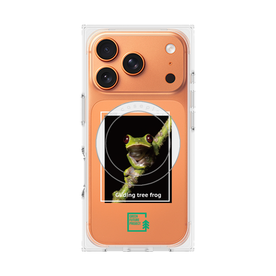 プレミアムスクエアケース with MagSafe［ Green Future Project - Gliding tree frog ］