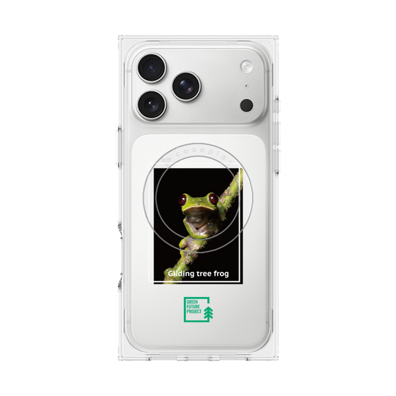 プレミアムスクエアケース with MagSafe［ Green Future Project - Gliding tree frog ］