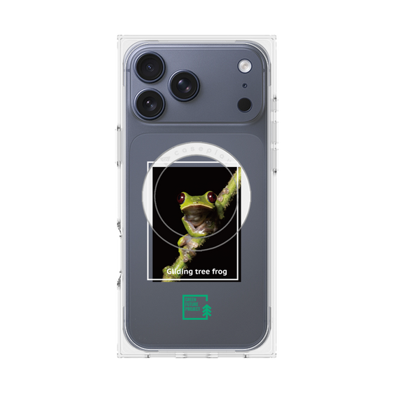 プレミアムスクエアケース with MagSafe［ Green Future Project - Gliding tree frog ］