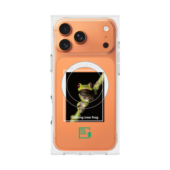 プレミアムスクエアケース with MagSafe［ Green Future Project - Gliding tree frog ］