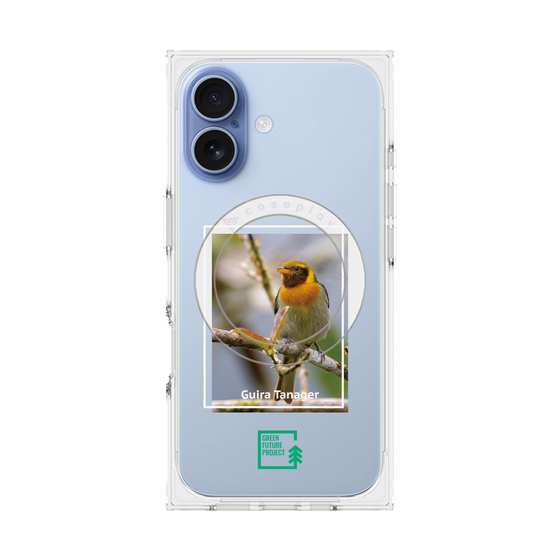 プレミアムスクエアケース with MagSafe［ Green Future Project - Guira Tanager ］