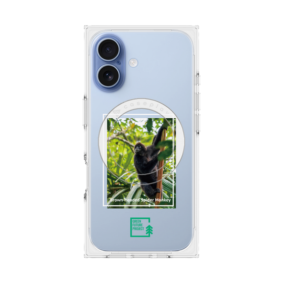 プレミアムスクエアケース with MagSafe［ Green Future Project - Brown-headed Spider Monkey ］