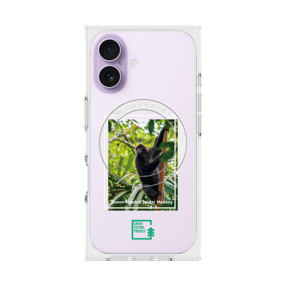 プレミアムスクエアケース with MagSafe［ Green Future Project - Brown-headed Spider Monkey ］