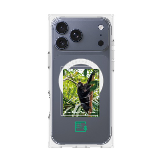 プレミアムスクエアケース with MagSafe［ Green Future Project - Brown-headed Spider Monkey ］
