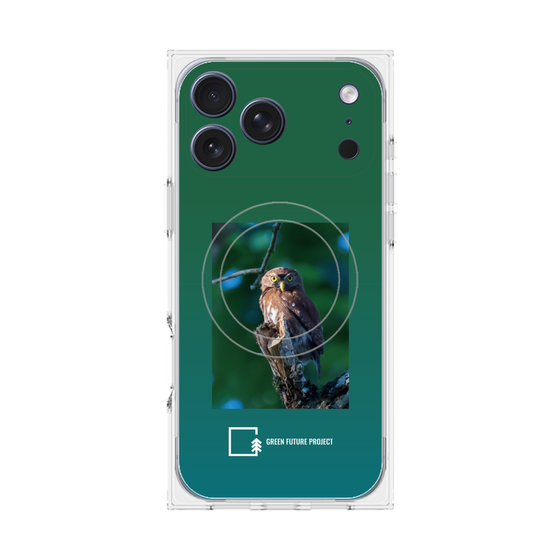 プレミアムスクエアケース with MagSafe［ Green Future Project - Ferruginous Pygmy Owl ］
