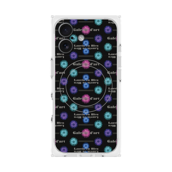 プレミアムスクエアケース with MagSafe［ LANVIN en Bleu - Flower pattern ］