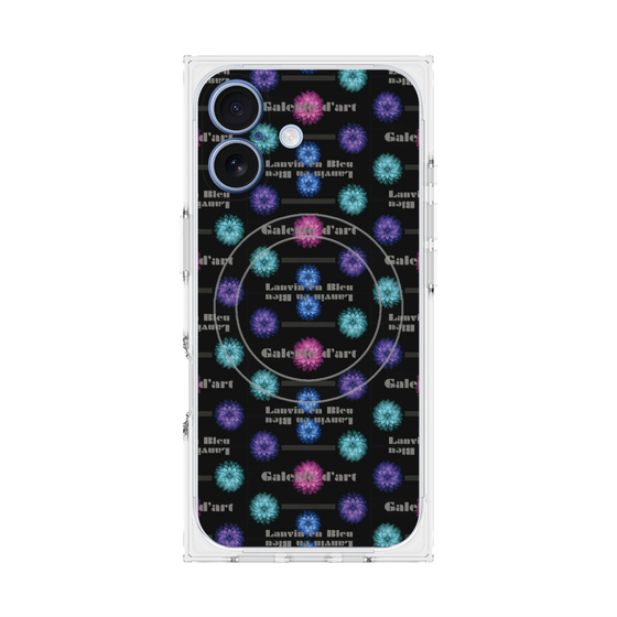 プレミアムスクエアケース with MagSafe［ LANVIN en Bleu - Flower pattern ］