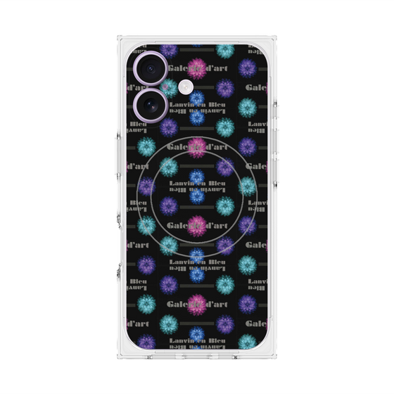 プレミアムスクエアケース with MagSafe［ LANVIN en Bleu - Flower pattern ］