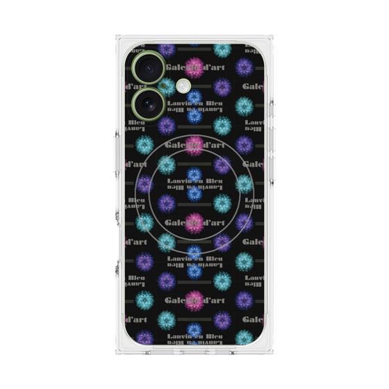 プレミアムスクエアケース with MagSafe［ LANVIN en Bleu - Flower pattern ］