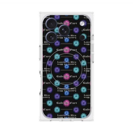 プレミアムスクエアケース with MagSafe［ LANVIN en Bleu - Flower pattern ］