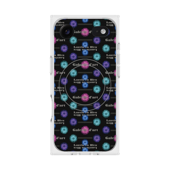 プレミアムスクエアケース with MagSafe［ LANVIN en Bleu - Flower pattern ］