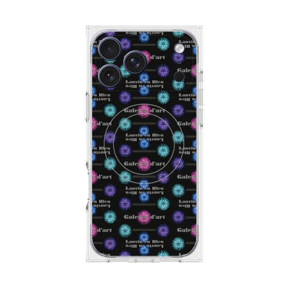 プレミアムスクエアケース with MagSafe［ LANVIN en Bleu - Flower pattern ］