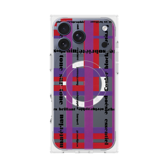 プレミアムスクエアケース with MagSafe［ LANVIN en Bleu - Plaid ］
