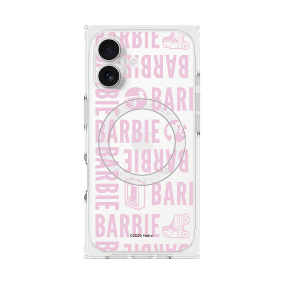 プレミアムスクエアケース with MagSafe［ Barbie - ロゴパターン3 - クリア ］