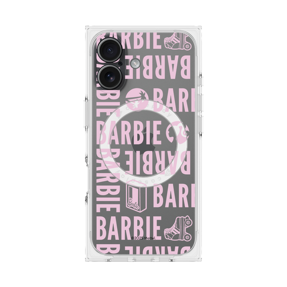 プレミアムスクエアケース with MagSafe［ Barbie - ロゴパターン3 - クリア ］