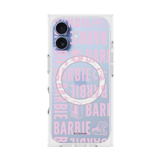 プレミアムスクエアケース with MagSafe［ Barbie - ロゴパターン3 - クリア ］