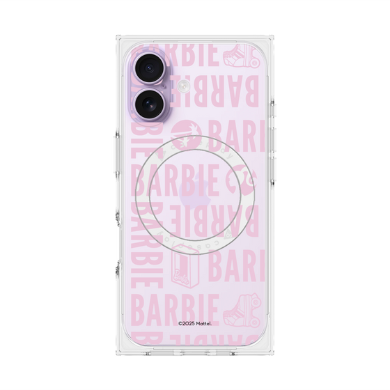 プレミアムスクエアケース with MagSafe［ Barbie - ロゴパターン3 - クリア ］