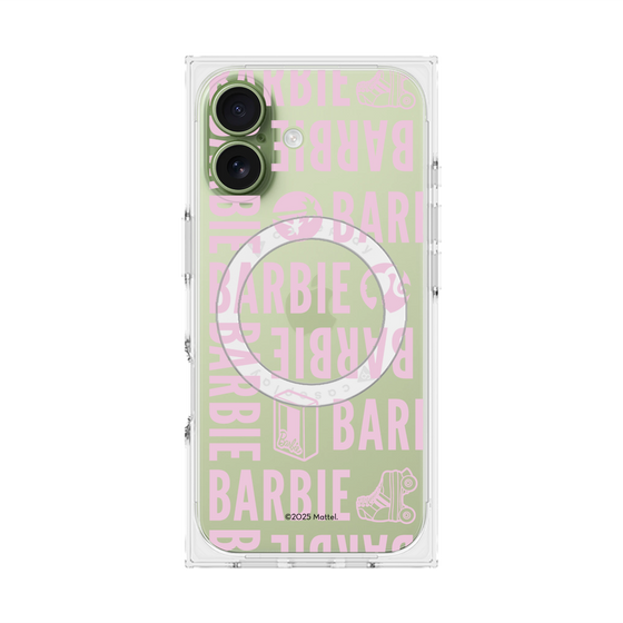 プレミアムスクエアケース with MagSafe［ Barbie - ロゴパターン3 - クリア ］