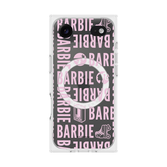 プレミアムスクエアケース with MagSafe［ Barbie - ロゴパターン3 - クリア ］
