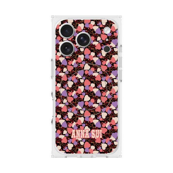 プレミアムスクエアケース with MagSafe［ ANNA SUI - HEARTS VINE - PINK ］