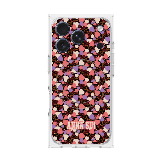 プレミアムスクエアケース with MagSafe［ ANNA SUI - HEARTS VINE - PINK ］