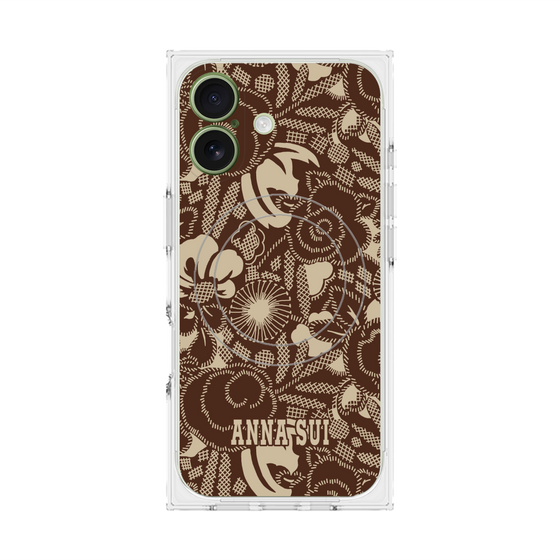 プレミアムスクエアケース with MagSafe［ ANNA SUI - STITCHED FLORAL ］