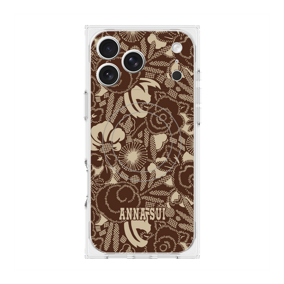 プレミアムスクエアケース with MagSafe［ ANNA SUI - STITCHED FLORAL ］