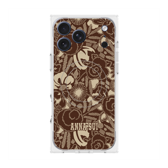 プレミアムスクエアケース with MagSafe［ ANNA SUI - STITCHED FLORAL ］