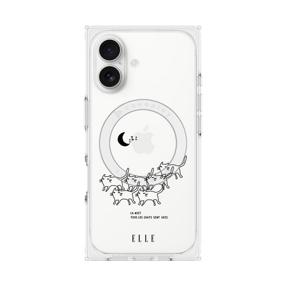 プレミアムスクエアケース with MagSafe［ ELLE - All cats are grey in the dark ］