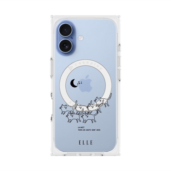 プレミアムスクエアケース with MagSafe［ ELLE - All cats are grey in the dark ］