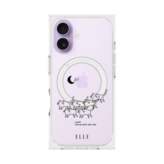 プレミアムスクエアケース with MagSafe［ ELLE - All cats are grey in the dark ］