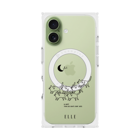 プレミアムスクエアケース with MagSafe［ ELLE - All cats are grey in the dark ］