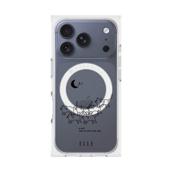 プレミアムスクエアケース with MagSafe［ ELLE - All cats are grey in the dark ］