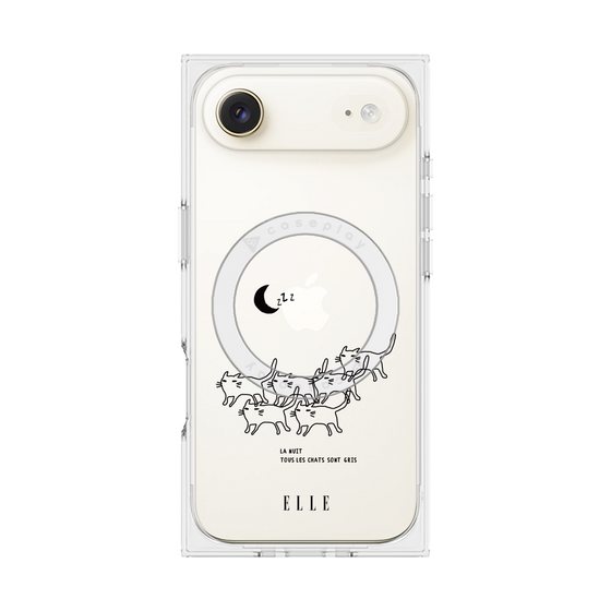 プレミアムスクエアケース with MagSafe［ ELLE - All cats are grey in the dark ］