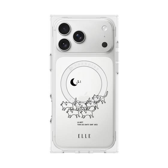 プレミアムスクエアケース with MagSafe［ ELLE - All cats are grey in the dark ］