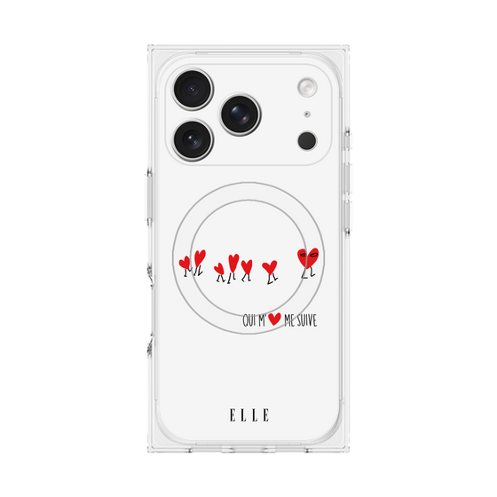 プレミアムスクエアケース with MagSafe［ ELLE - Let who love me follow me - ホワイト ］