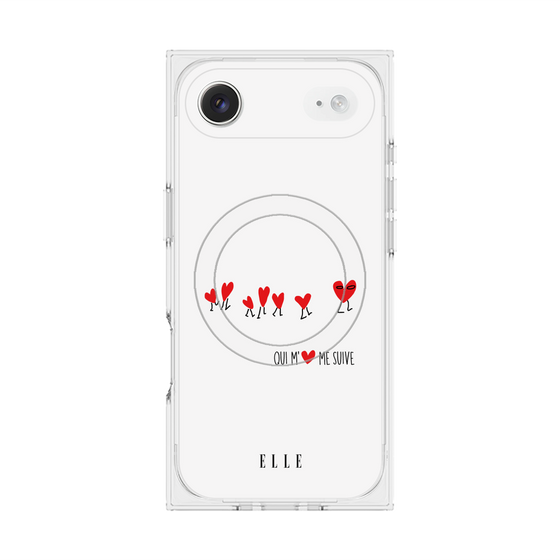 プレミアムスクエアケース with MagSafe［ ELLE - Let who love me follow me - ホワイト ］