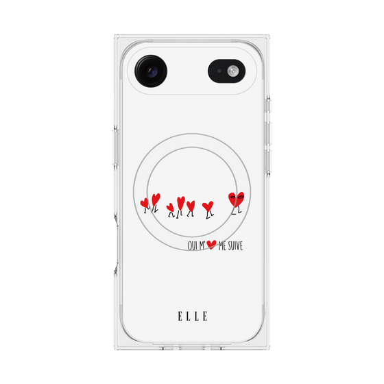 プレミアムスクエアケース with MagSafe［ ELLE - Let who love me follow me - ホワイト ］
