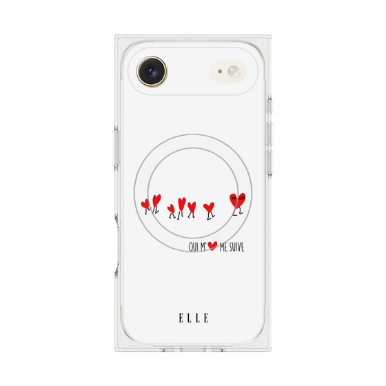 プレミアムスクエアケース with MagSafe［ ELLE - Let who love me follow me - ホワイト ］
