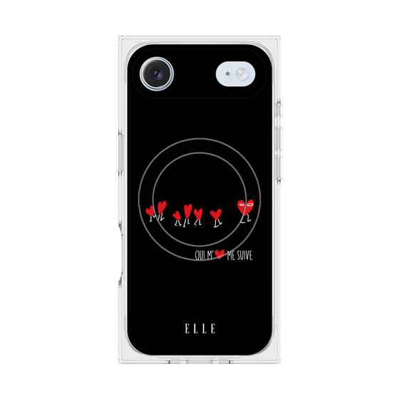 プレミアムスクエアケース with MagSafe［ ELLE - Let who love me follow me - ブラック ］