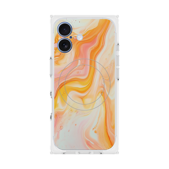 プレミアムスクエアケース with MagSafe［ Color Rain - オリジナル - Tangerine Mist ］