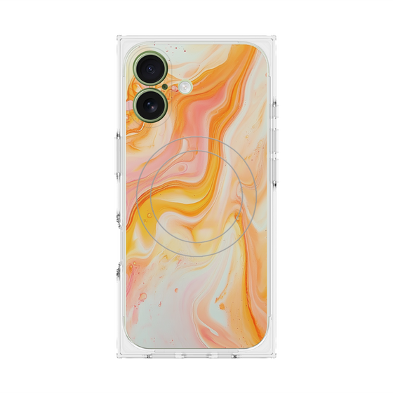 プレミアムスクエアケース with MagSafe［ Color Rain - オリジナル - Tangerine Mist ］